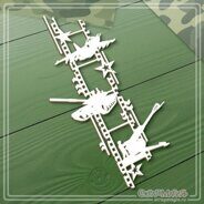 Чипборд "Фоновый элемент с фотопленкой и военной техникой" 67х130 мм