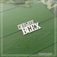 Чипборд "Сильнее всех" 43х23 мм